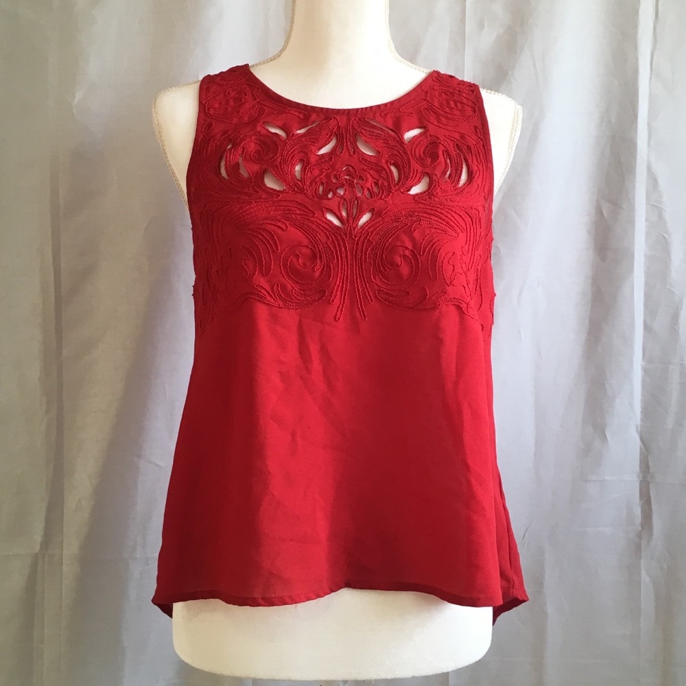 Small pins & needles, Red cut out camisole